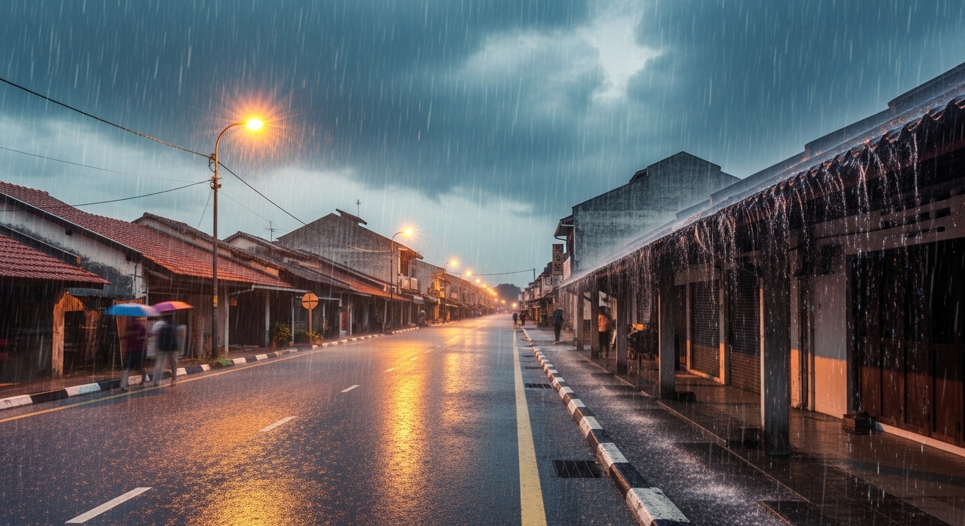 Illustration of heavy rainfall.